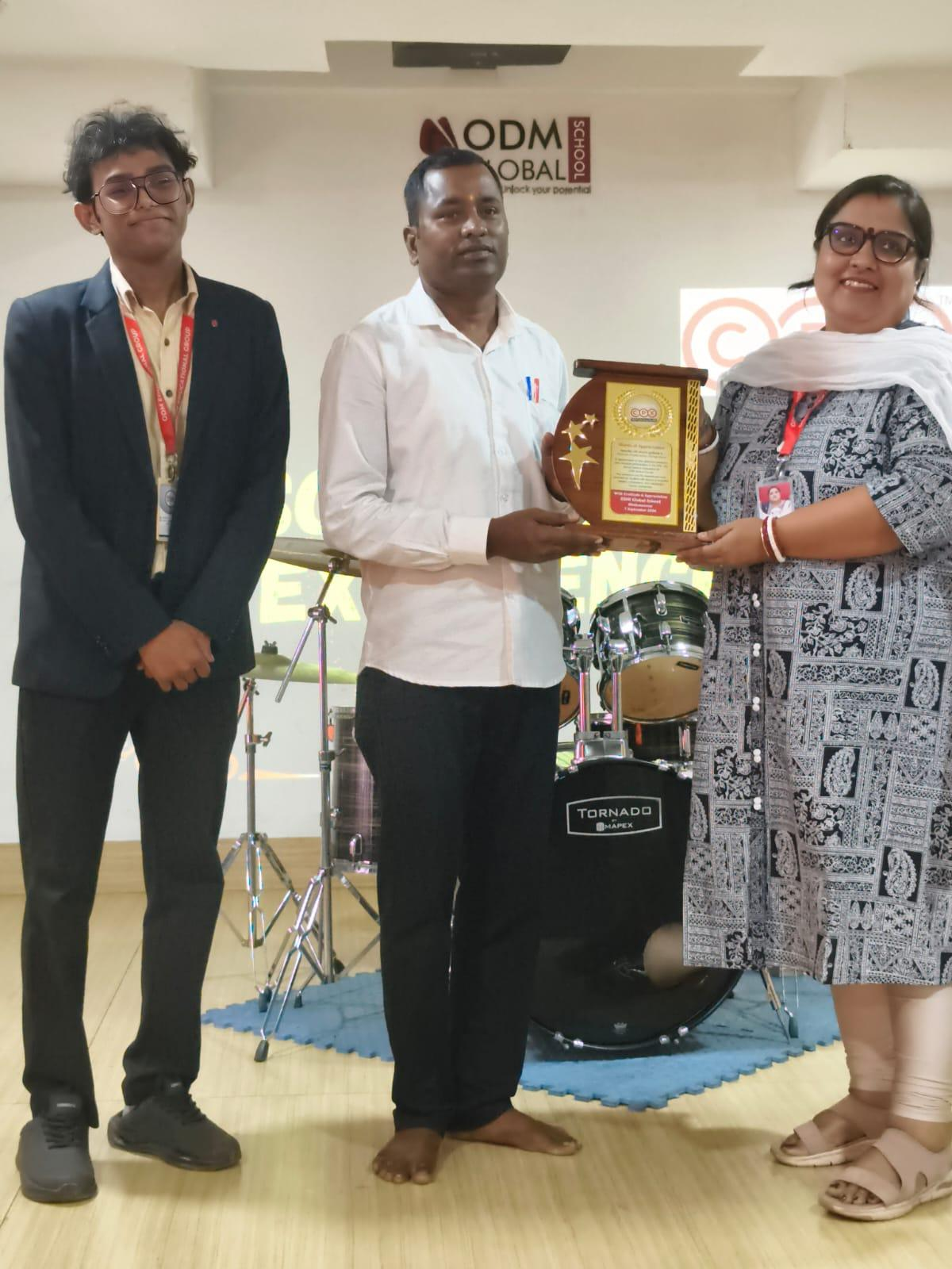 Felicitation ceremony of Mr. Nilu Khuntia at ODM Global School
